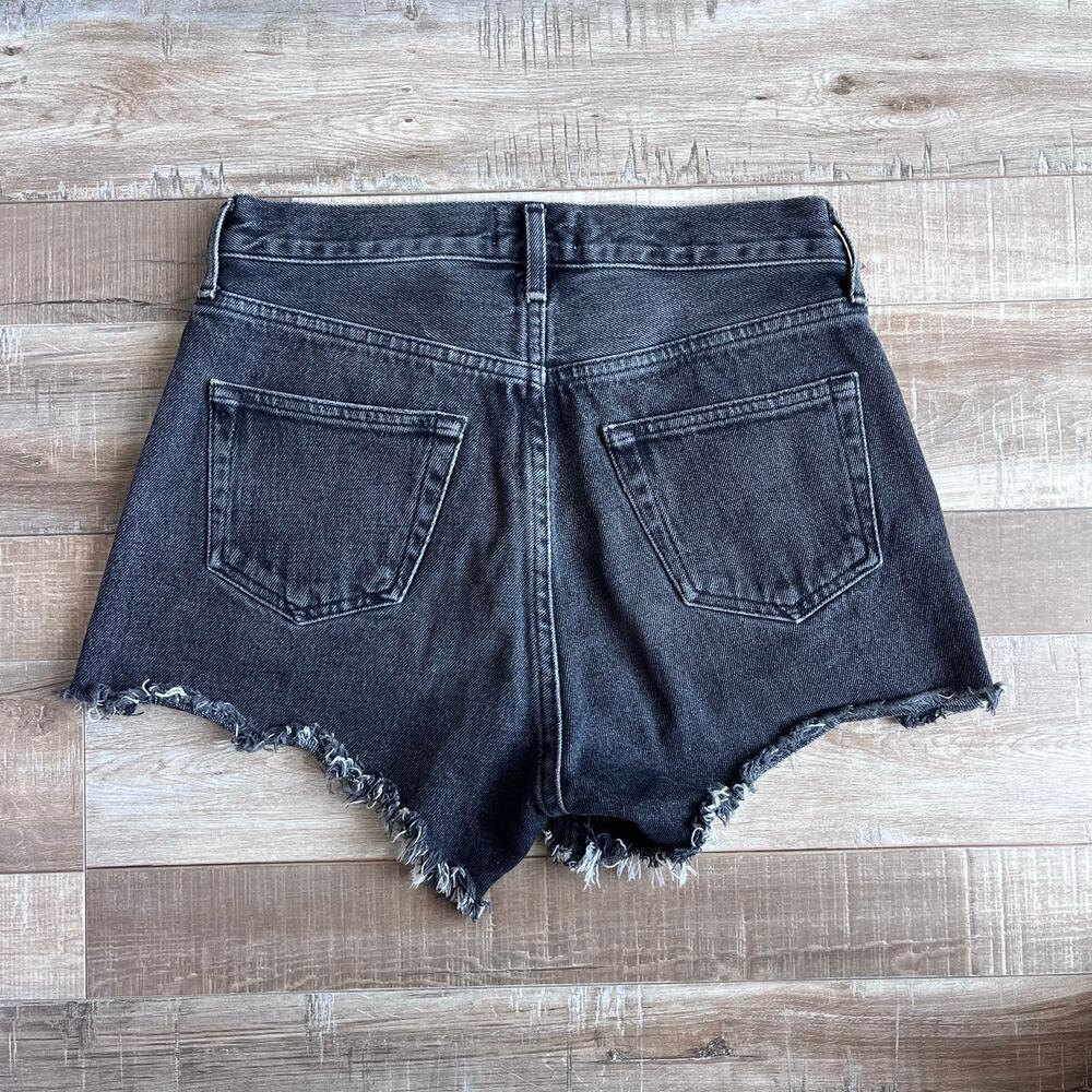 AGOLDE Micah Helix Black Denim Shorts Size 24 - Picture 4 of 6